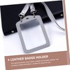 CAXUSD 2pcs Vertical Id Card Holder Clear Sleeve Anti-Scratch Working
