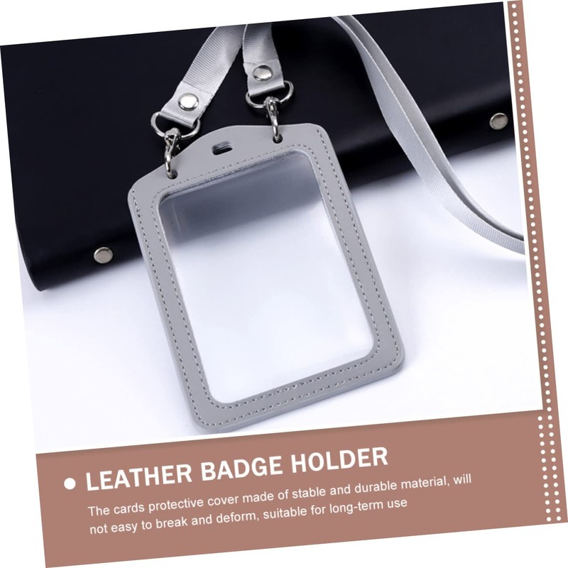 CAXUSD 2pcs Vertical Id Card Holder Clear Sleeve Anti-Scratch Working