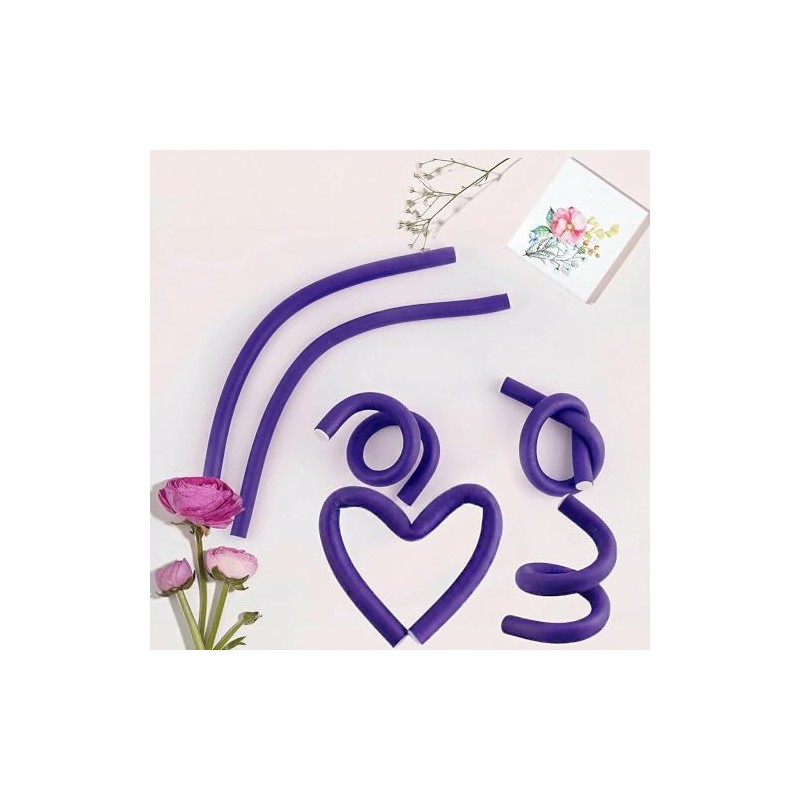 Juego de 30 rulos flexibles morados de 24 cm (9,45")