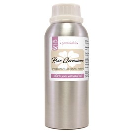 Rose Geranium Essential Oil – 8 fl oz (237 ml) Aluminum Bottle w/Plug Cap – 100% Pure Essential Oil – GreenHealth