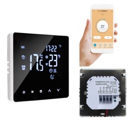 Feiniao Termostato Inteligente Wifi Programable Controlador de Temperatura de Calentamiento de Agua Pantalla LCD Táctil Control App Termostatos de Calefacción Por Suelo Radiante de Hogar Oficina Hotel
