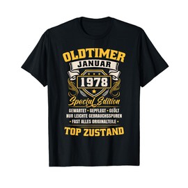 Oldtimer Fertigung January 1978 Funny Birthday Gift T-Shirt
