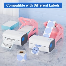 AOBIO Label Holder, Compatible with Rolls and Fan-Fold Labels, Thermal Label Paper Holder, Desktop Label Printer Accessory (Pink)