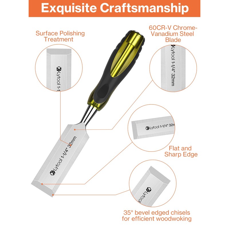 Lytool 5 Piece Wood Chisels Set, Wood Working Chisel Set