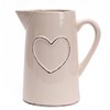 Sifcon Cream Ceramic Heart Jug with Handle