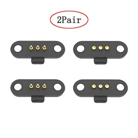 2 Pair Magnetic Pogo Pin Connector, 2P/3P/4P/5P 12V 1A Patch Pogopin Magnetic Connector Male+Female 2.5MM Through Holes Spring Loaded Connectors DC Power Probe Connector (3Pin)