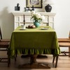 Chorowl Green Velvet Table Cloth Rectangular Decorative Ruffle 60x102 Inch