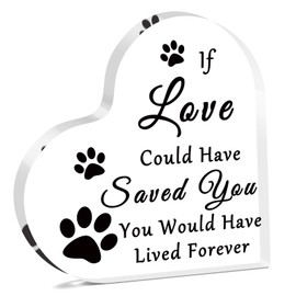 Pet Memorial Gift Acrylic Heart Keepsake Sympathy Gifts for Loss of Dog Cat Remembrance Gift for Pet Lover Pet Owners In Memory of Pet Memorial Acrylic Plaque for Friends Daughter Son Vet