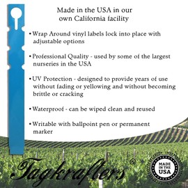 TAGKRAFTERS White - 4 Sizes to Choose from - 250 Pcs of 5" x 1/2" - Plastic Plant Tags and Labels - Wrap Around Thermal Plastic - Nursery Garden Tree Labels | Made in The USA |