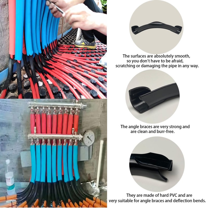Angle Braces for Underfloor Heating, Pipe Guide Bends, Pack of
