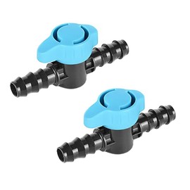 Supertool Drip Irrigation Shut Off Valve, 20mm Plastic In-line Barbed Switch Valve, Hose Stop Valves Hose Connectors for Outdoor Garden Lawn Crop Irrigation, Pack of 2