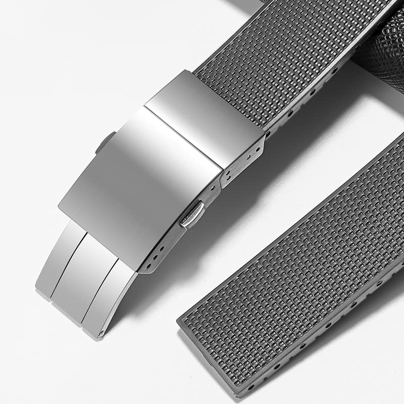 Wentokye 21mm Rubber Watch Band for Longines Conquest HydroConquest L3