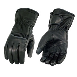 Milwaukee Leather MG7551 Men's Black Cowhide Leather Gauntlet Motorcycle Hand Gloves W/i-Touch Screen and Waterproof - XX-Large