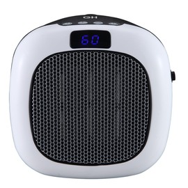 Good Housekeeping Wall-Mount Indoor Mini Space Heater w/ Thermostat & Remote, 750W, White