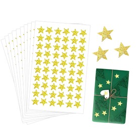 MAYOKIAAR Pack of 600 Star Stickers, Diameter 1.3 cm, Laser Glitter Star Stickers, for Crafts, Decorating Gift Bags, DIY