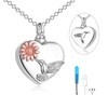 YFN Heart Urn Necklaces for Ashes Sterling Silver Hummingbird Sunflower/Butterfly