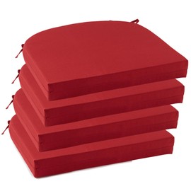 Bafode Patio Chair Cushions Set of 4, 17" x 16" x 2" Waterproof Outdoor Chair Cushions for Furniture, Seat Cushion with Ties, for Patio, Yard, Garden Dining Chair