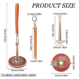 HICOHAND Wrist Yarn Holder, 2 Pcs Portable Crochet Wrist Yarn Holder Wooden Crochet Yarn Holder with Wrist Strap for Crochet and Knitting Lovers, Red and Green