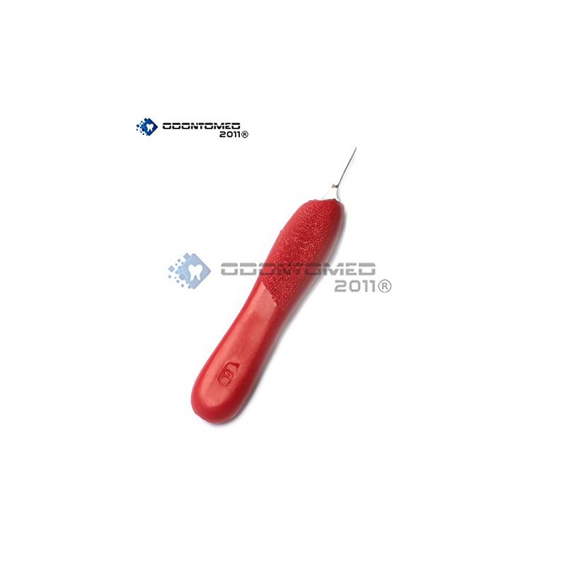 OdontoMed2011 Scalpel Knife Handle #6 RED Plastic Grip Veterinary, Dental