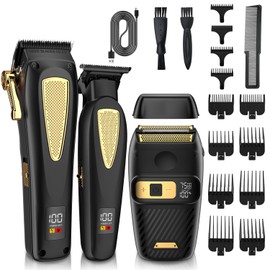 Hair Clippers for Men Cordless Hair Trimmer Electric Shavers for Men Set,Professional Barber Clippers for Haircut Grooming Kit+Foil Blade Shaver+Zero Gapped Trimmer,Gift for Him