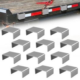 MJHHAPY 12 Pcs Heavy Duty Weld On Trailer Stake Pockets | Raw Steel Weld-On Design for 2'' x 4'' Wood Stakes | Stake Pocket Anchors for Flatbed Trailers and Trucks