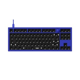 Keychron Q3 TKL Layout Hot-Swappable Wired Custom Mechanical Keyboard Full Aluminum Knob Barebone Version, QMK/VIA Programmable Macro, Double-Gasket DIY Kit Compatible with Mac Windows Linux-Blue