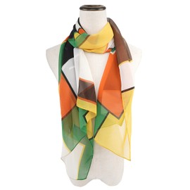 YOUR SMILE Ladies/Women's Lightweight Floral Print/Solid Color mixture Shawl Scarf For Spring Summer season (Check/Green Yellow)