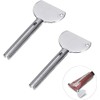 2 Pieces Silver Metal Tube Squeezer for Salon Toothpaste Tube