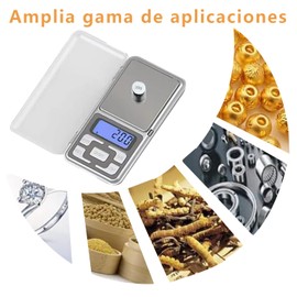 JUGLUTE Báscula Digital, Balanza de Bolsillo Portátil Gramera 0.01 g a 500 gramos de Alta Precisión con Pantalla LCD para Alimentación, Oro, Joyería y Más(500 * 0.01g)