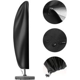 Idrese Parasol Protective Cover for 2 m - 4 m, Parasol Cover 420D Protective Outdoor Cover for Diameter 200 cm Diameter 300 cm Diameter 400 cm Parasol Cover (280 x 30/80/45 cm)