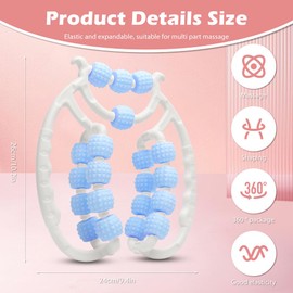 RANJIMA Massageroller Beine, 20 Räder Cellulite Massagegerät für Beine, Fuß und Armmassage, Manuell Faszienrolle Bein Massage Roller, Cellulite Roller zur Entspannung, Fördert die Durchblutung (Blau)