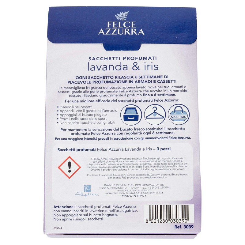 Felce Azzurra Scented Sachets – Lavender & Iris – 6 Packs of 3