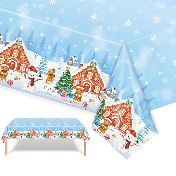 Christmas Table Cloth Party Disposable Tablecloths,Xmas Tablecloth Ginger Man Table