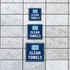 Square Plus Clean Towels Wall or Door Sign | Gym