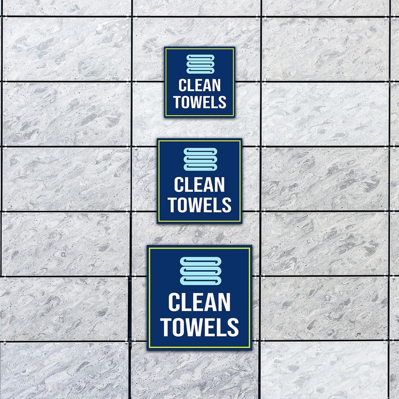 Square Plus Clean Towels Wall or Door Sign | Gym