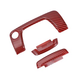 REPAIROCK 1 Set Center Console Armrest Switch Button Cover Trim for Jeep Wrangler JL JLU 2018-2024 Central Arm Rest Open Button Cover Sticker ABS Red