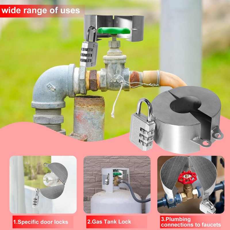 Water Spigot Lock with Padlock, Faucet Locks Outdoor Made of