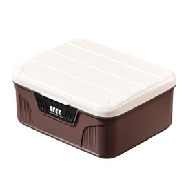 AIXXCUVQ Clear Lock Box Double Layer Medication Storage Box With Anti-slip Pad Food Safety Medication Lock Box ABS Documents, A