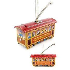 Christmas Trolley Ornament Red