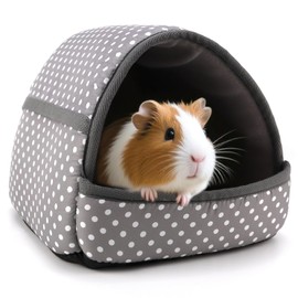 Tierecare Guinea Pig Hideout - Interactive Cuddle Bed with Removable Pad, Soft Bunny Hideaway, Washable Small Animal Cage Accessories