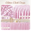 Pink Rectangle Table Skirt 11.5 Feet Pink Glitter Sequins Table