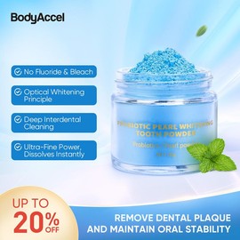 BodyAccel Tooth Powder Natural Whitening Pearl Probiotic Oral