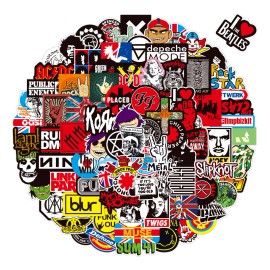 Grupo De Rock 100 Calcomanias Stickers De Pvc Vs Agua