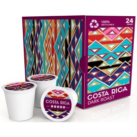 Atlas Coffee Club Coffee Pods – Dark Roast, Single-Origin Costa Rica, 24 Count – Compatible with Keurig K-Cup Brewers – 100% Recyclable, Premium Arabica Coffee