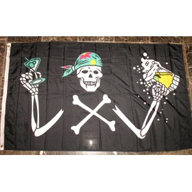 Pirate Skull With Beer Flag 3'x5' Crossbones Decoration Banner