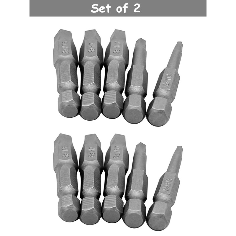 Saipe 10pcs Magnetic Pentagon Head Screwdriver Bits Set 1/4 Inch