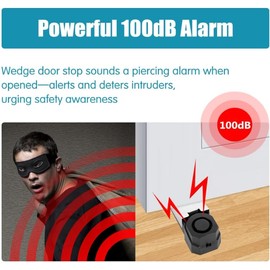 U-Trade Portable Wireless Door Stop Alarm – Wireless Home Security System with 100 dB Alarm, Adjustable Sensitivity, and Non-Slip Design for Home, Office, and Travel