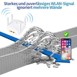 WiFi Repeater 1200 Mbit/s WLAN Amplifier Dual Band 2.4 GHz + 5 GHz WiFi Booster with Repeater/Router/Access Point Mode, 4 Antennas, Easy Setup, WiFi Extender Booster with LAN/WAN Port
