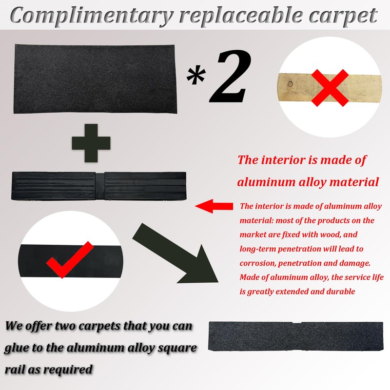 FINALAWOLF Boat Trailer Guide,Replaceable Boat Trailer Guide,20-inch Aluminum Square Tube