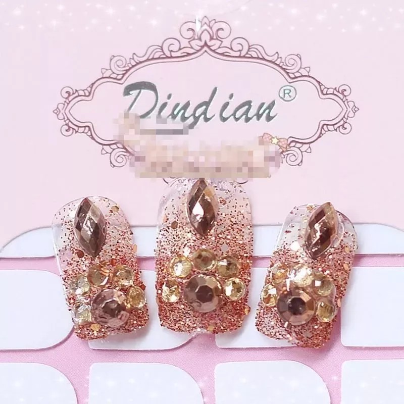 Press on nails nina Uñas Postizas Decoradas Boda Xv Años